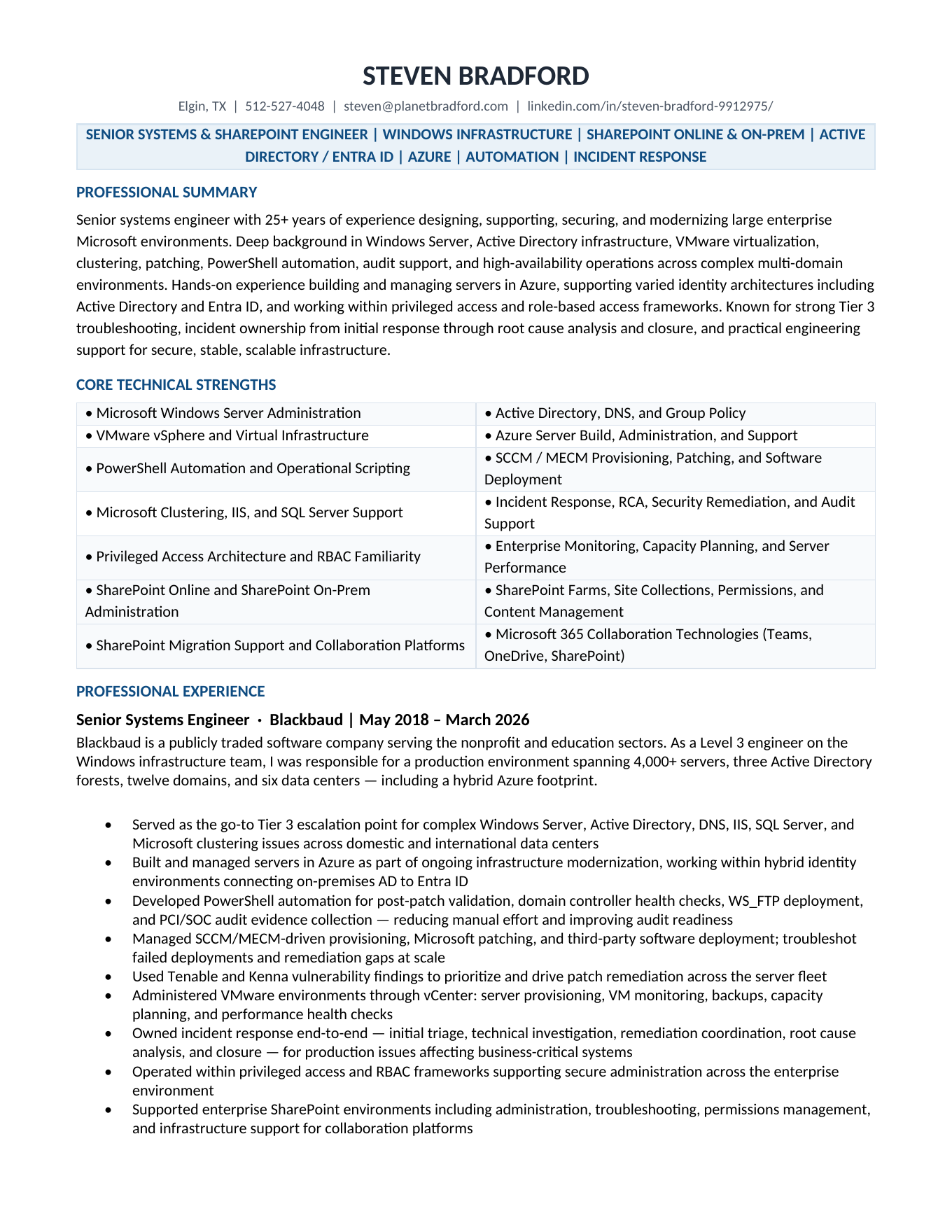 Resume page 1